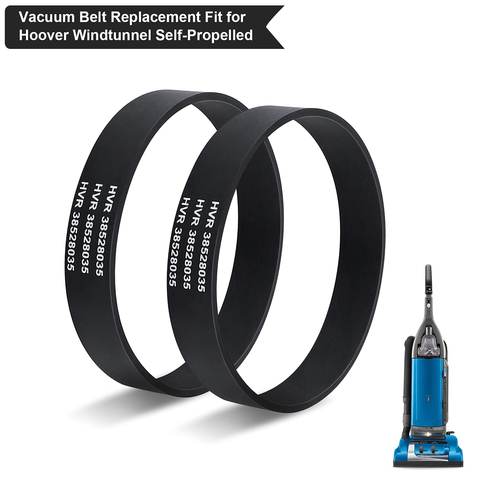 KEEPOW 4 Pack Vacuum Belt 38528035 Replacement for Hoover Self-Propelled Windtunnel Vacuum Cleaner - Perfect for Pet Hair, Carpet Cleaning & Home Maintenance