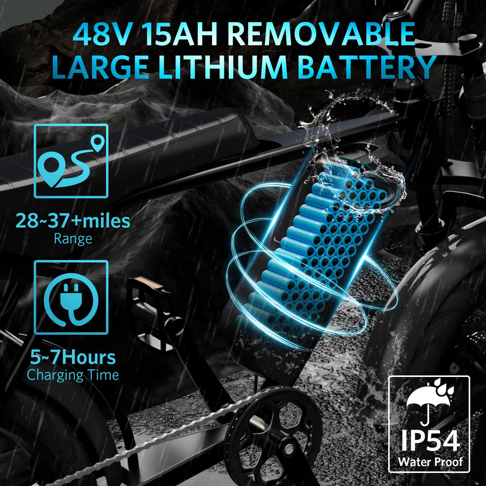 V8 Electric Bike for Adults - 750W Brushless Motor Fat Tire E-Bike, 48V 15Ah Removable Battery, 20