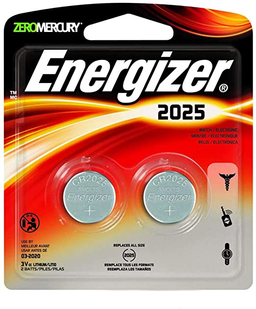 Energizer CR2025 3V Lithium Coin Battery - Long Lasting Power for Watches, Calculators, Key Fobs & Medical Devices