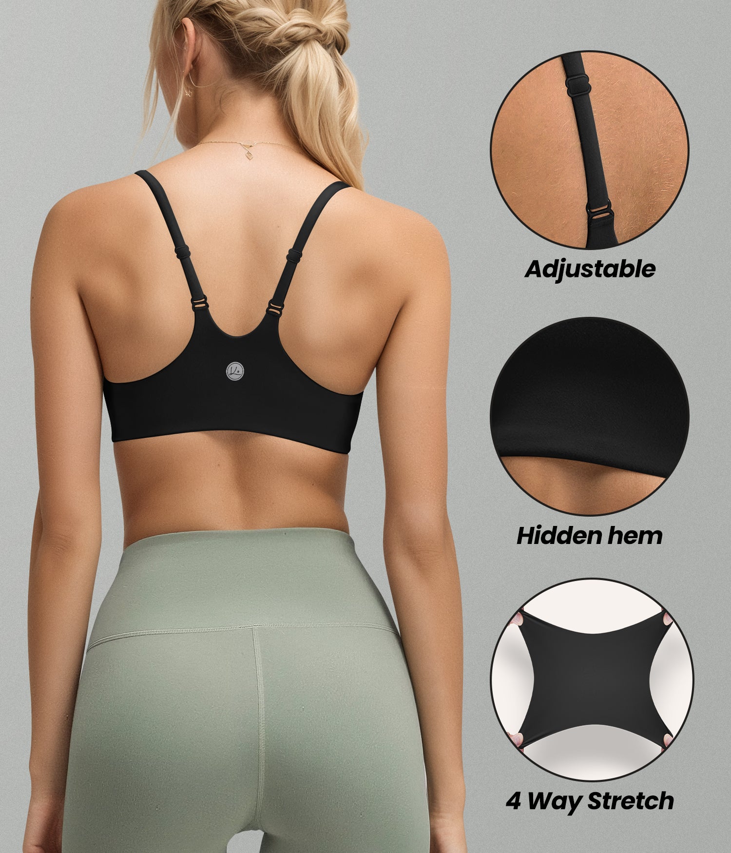Adjustable Strap Sports Bra for Women - High Support Workout Bra - Comfortable & Breathable for Running, Yoga, Gym & Activewear