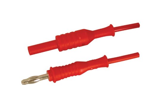 CT2075 4mm Straight Banana Plug to Jack Test Lead - 18 AWG, 12 Amp, Silicone Jacket, 25cm Length, Red (Pack of 10) - Perfect for Electronics Testing, Lab Equipment & DIY Projects