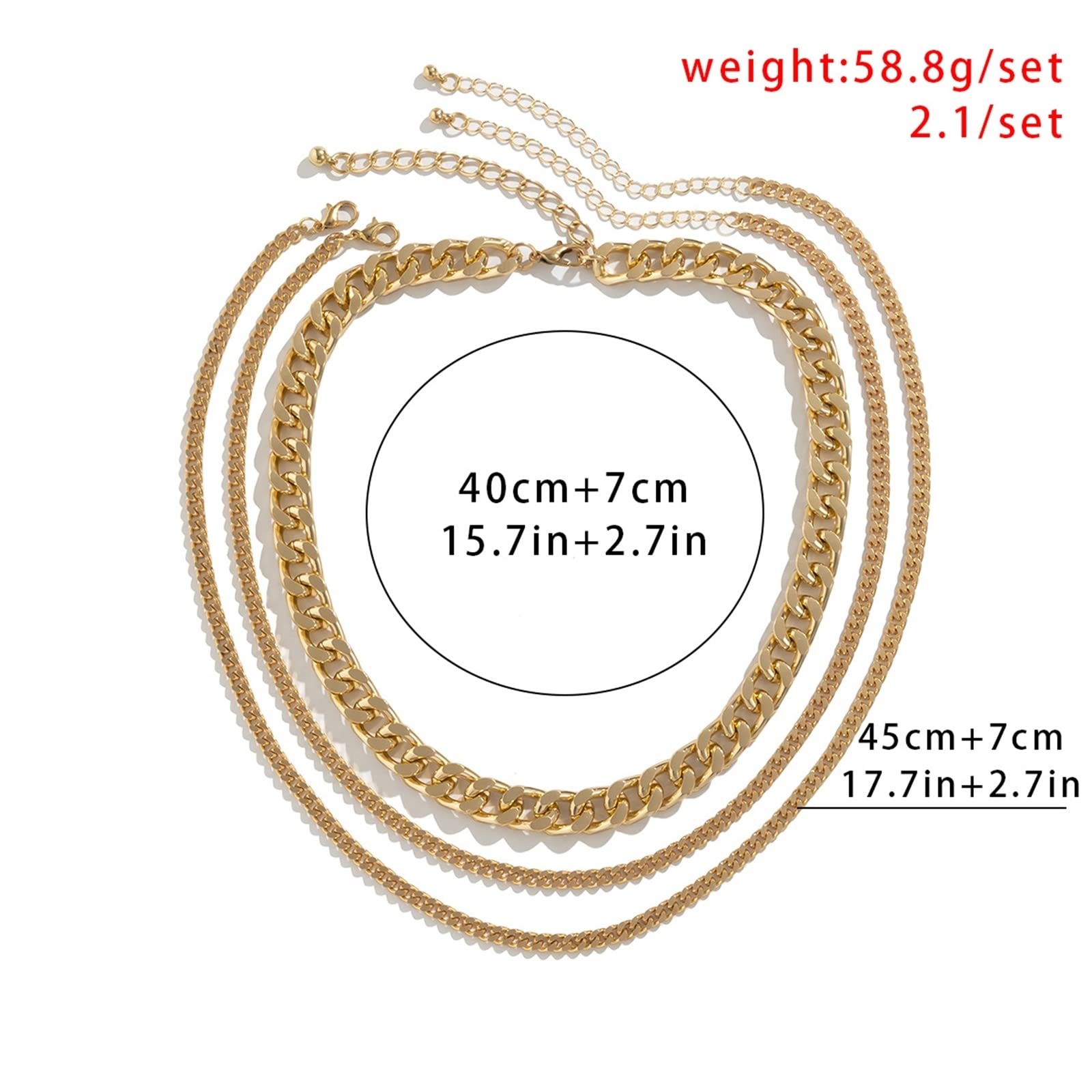 Trendy 3 Layer Necklace for Women - Punk Retro Horse Tooth Chain Design, Unique Layered Necklace Jewelry for Girls & Teens | Perfect for Thanksgiving Gifts, Party Wear & Everyday Fashion Accessories
