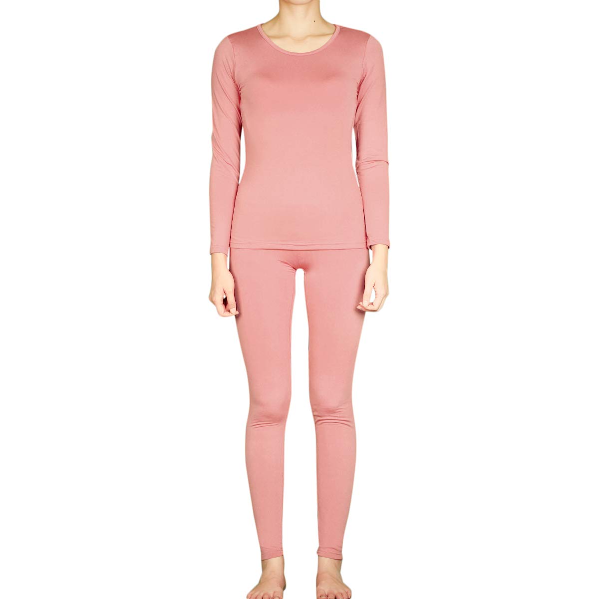 SLM ThermaTek Women's Lightweight Fleece Thermal Underwear Set - Warm Long Johns Pajamas & Lounge Wear for Winter, Cold Weather, Sleepwear, and Indoor Comfort