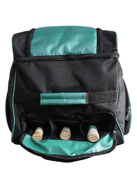 Shrey Match Wheelie Bag - Black & Green Rolling Luggage for Travel & Business Trips - Durable Spinner Suitcase with Smooth Wheels