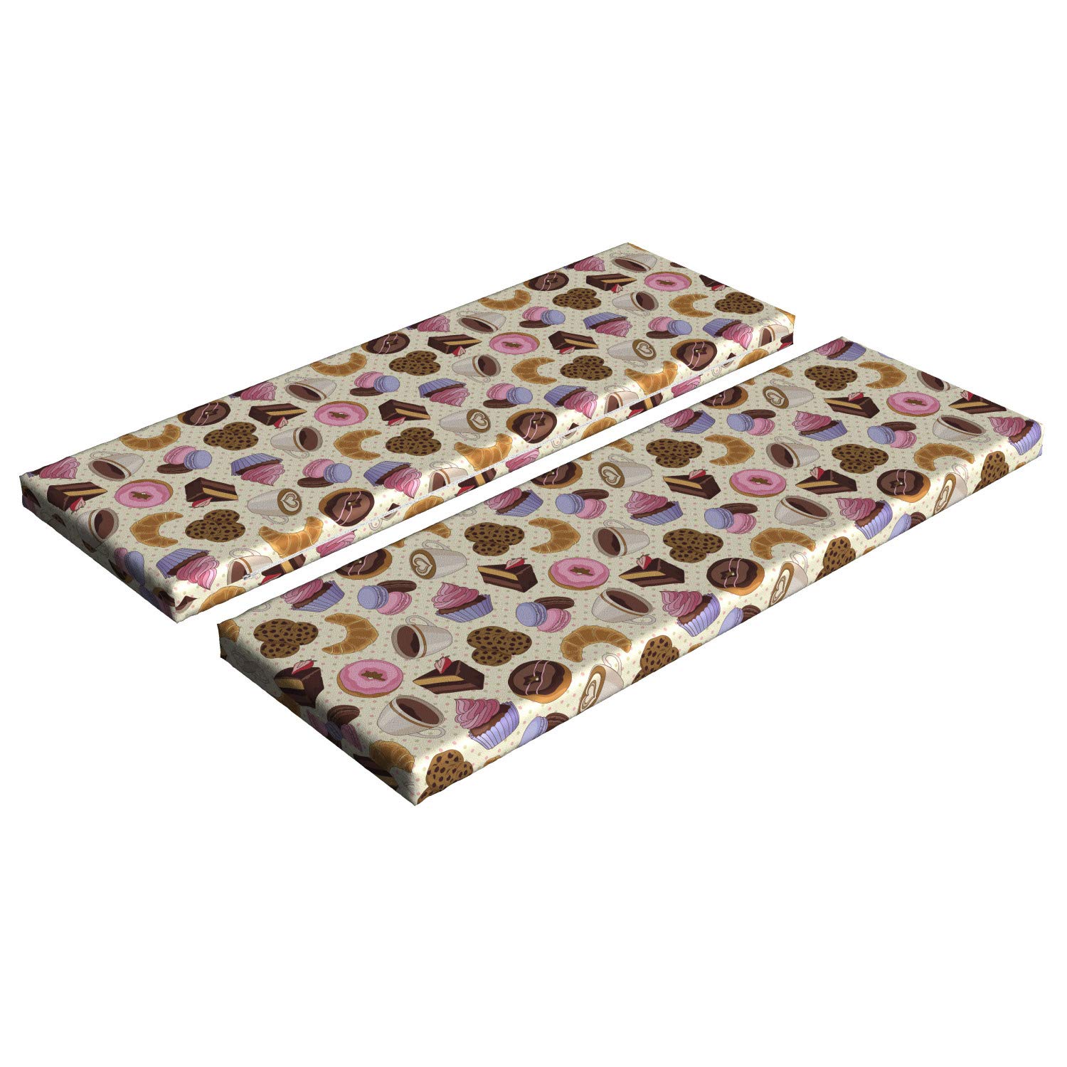 Ambesonne Coffee Bench Cushion Set of 2 - 45
