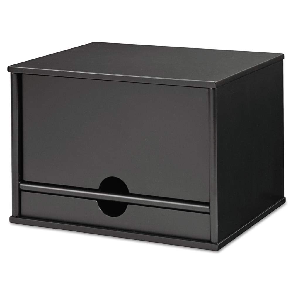 Victor Midnight Black Wooden Desktop Organizer - 13.3 x 10.5 x 9.2 Inches Office Desk Accessory for Pens, Files & Supplies | Perfect for Home Office, Study & Workspace Organization