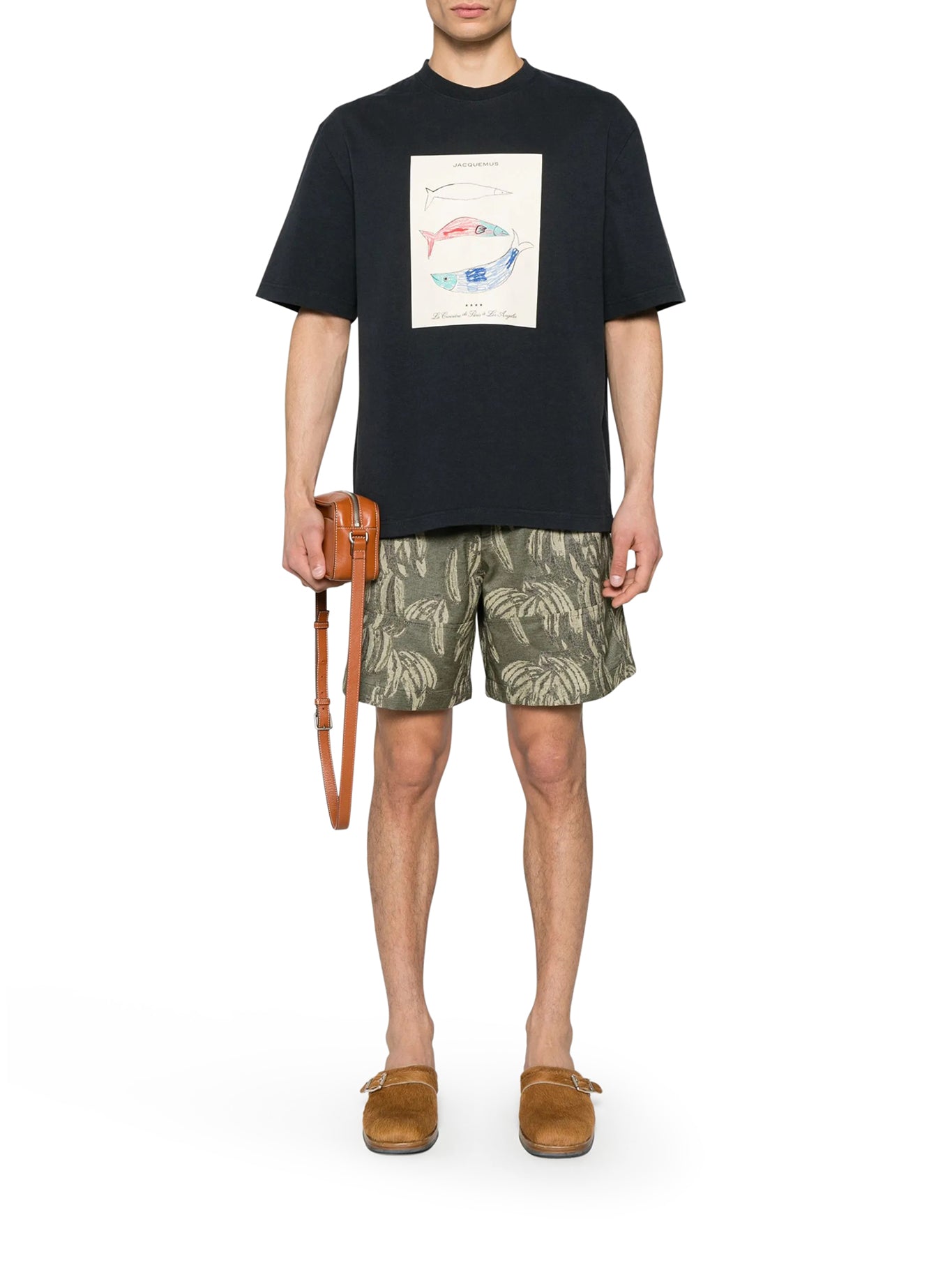 Jacquemus Le Short Aloe - Yellow Orange Cotton Linen Blend High Waist Shorts with Banana Jacquard Logo | Perfect for Summer Vacations, Beach Outings, and Casual Streetwear