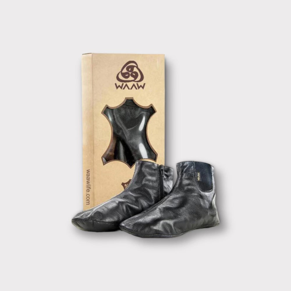 Waterproof Leather Wudu Socks for Muslim Prayer - Slip-Resistant Islamic Prayer Socks for Indoor & Outdoor Use