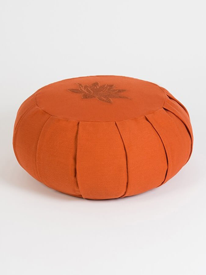Organic Cotton Round Lotus Zafu Buckwheat Meditation Cushion - GOTS Certified for Yoga, Zen Meditation & Home Decor - Eco-Friendly & Comfortable Support for Mindful Practices