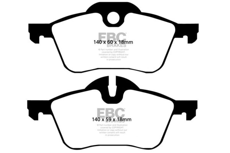EBC 02-03 Mini Hardtop 1.6L Redstuff Performance Front Brake Pads - High Friction Ceramic for Street & Track Use