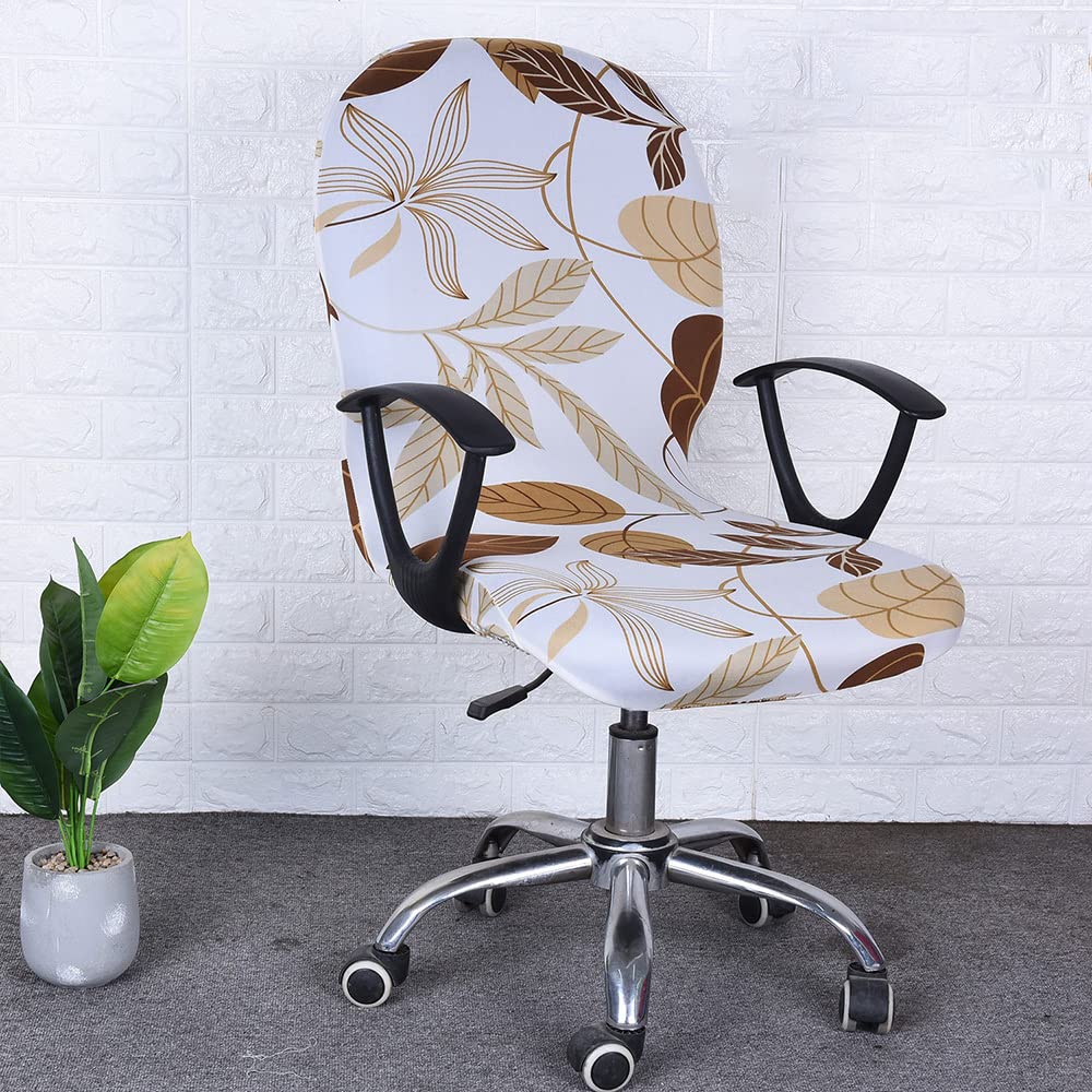 Stretchable Swivel Chair Cover - Universal Removable Slipcover for Office, Computer & Boss Chairs - Modern Simplistic Design High Back Chair Protector (Home Office, Gaming Room, Conference Room)