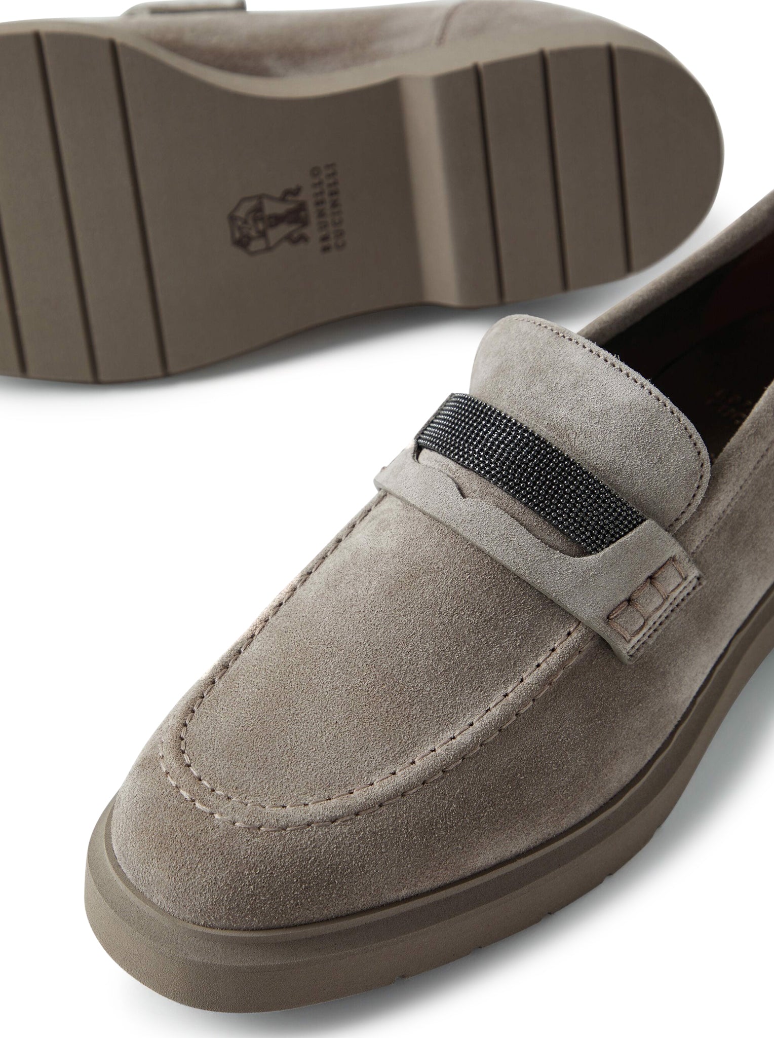 Brunello Cucinelli Penny Loafers in Nude Neutrals - MZSFG2370 C5859 Beige | Premium Italian Leather Slip-On Shoes for Men, Comfortable & Stylish for Business Casual, Office, and Everyday Wear