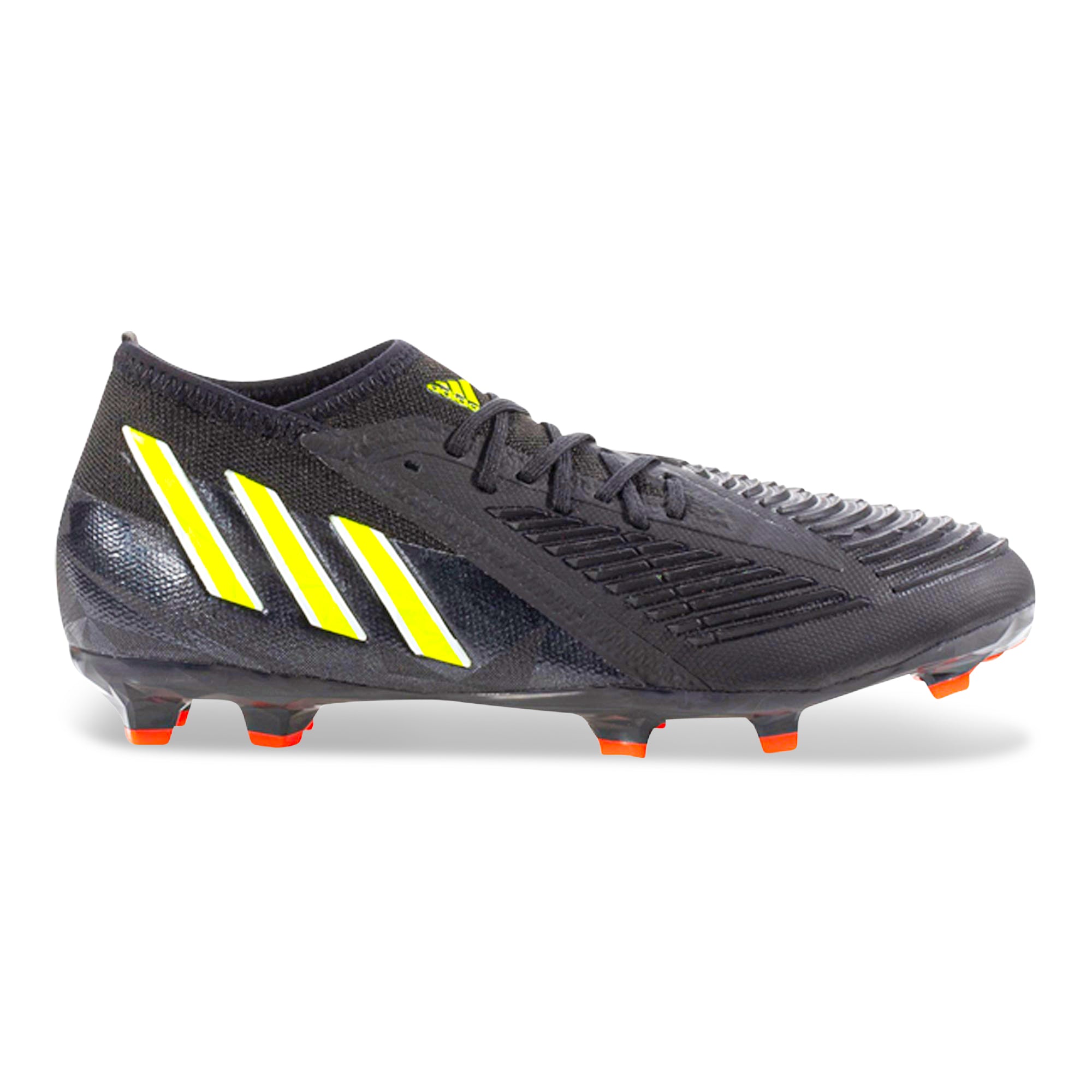 Adidas Jr. Predator Edge.1 FG Soccer Cleats for Kids - Core Black/Solar Yellow - Lightweight Football Shoes for Youth Players - Perfect for Turf Matches and Training Sessions