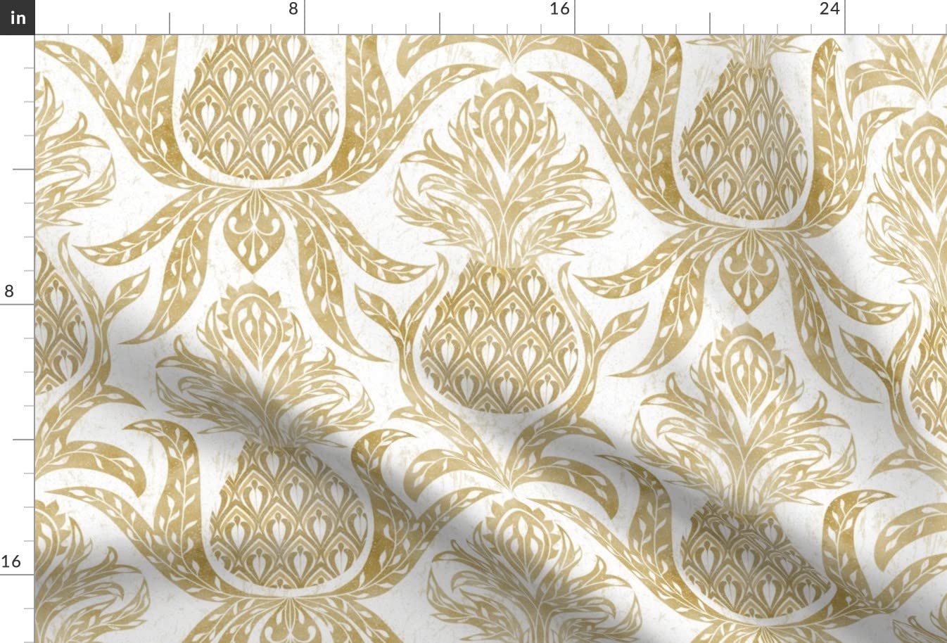 Pineapple Farmhouse Tropical Mustard Printed Minky Fabric Fat Quarter - Soft Plush Material for Sewing Baby Blankets, Quilt Backing & DIY Plush Toys - Perfect for Nursery Decor, Home Crafts & Gift Making