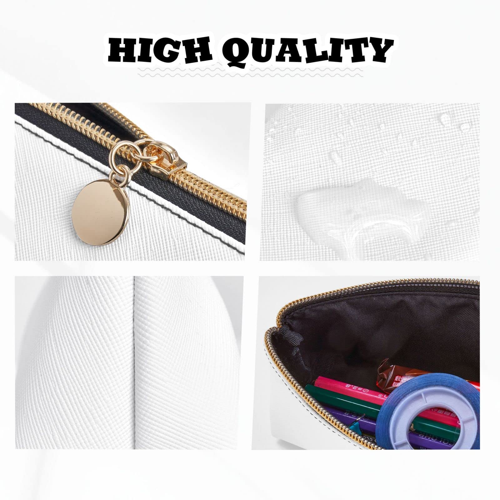 Cute Floral Leather Pencil Case - Stationery & Makeup Organizer for School & Travel