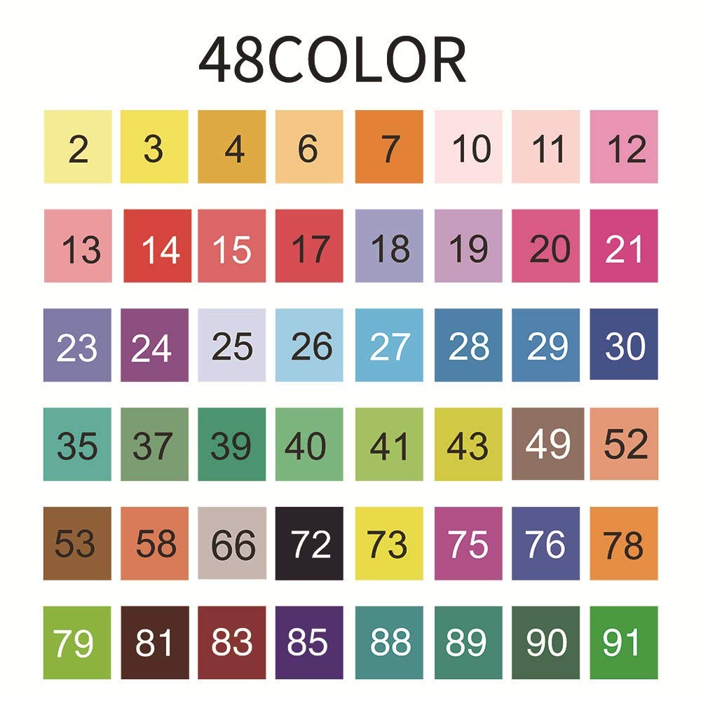 Cobaka 48 Colors Alcohol Ink Brush Pen Set - Dual Tip Art Markers for Watercolor, Drawing & Calligraphy - Perfect for Artists, Bullet Journaling & Adult Coloring Books (48 Color Set)