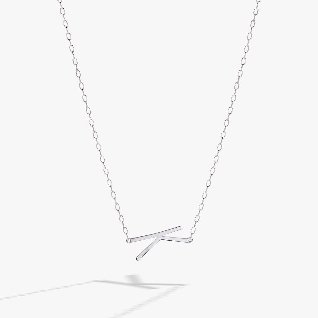 Initial K Precious Elongated Necklace - Elegant Gold Plated Pendant for Women | Perfect for Valentine's Day, Anniversary & Everyday Wear