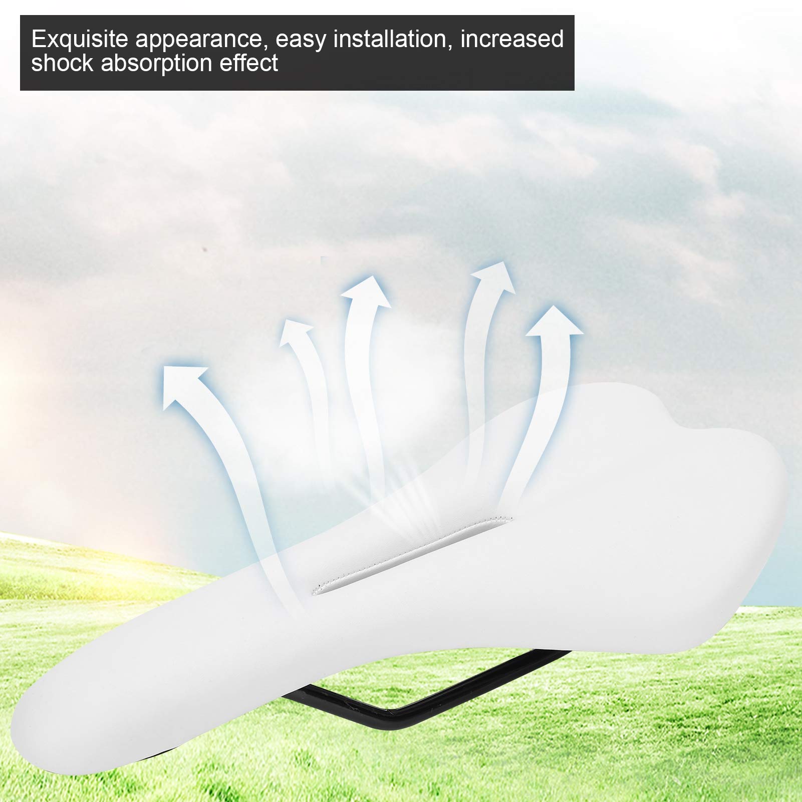 **Joyzan Comfortable Ventilated Bike Seat Cushion - Shock Absorbing Bicycle Saddle with Hollow Design for Road, Mountain & Stationary Bikes - Perfect for Long Rides & Indoor Cycling Workouts**