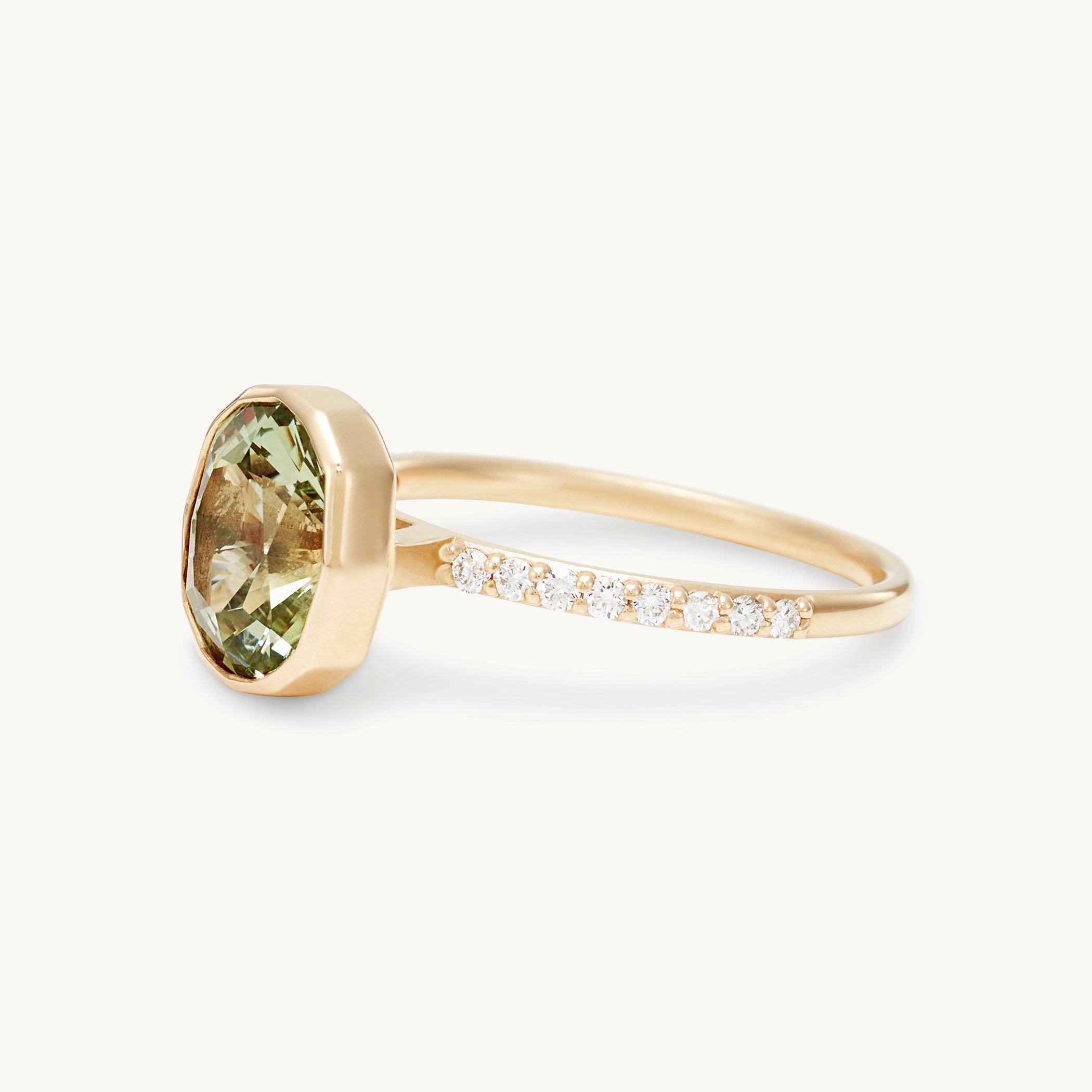 Forever in Flora Unique Engagement Ring - 14K Yellow Gold with Oval Sapphire & Brilliant Diamonds | Perfect for Proposals, Anniversaries & Special Occasions