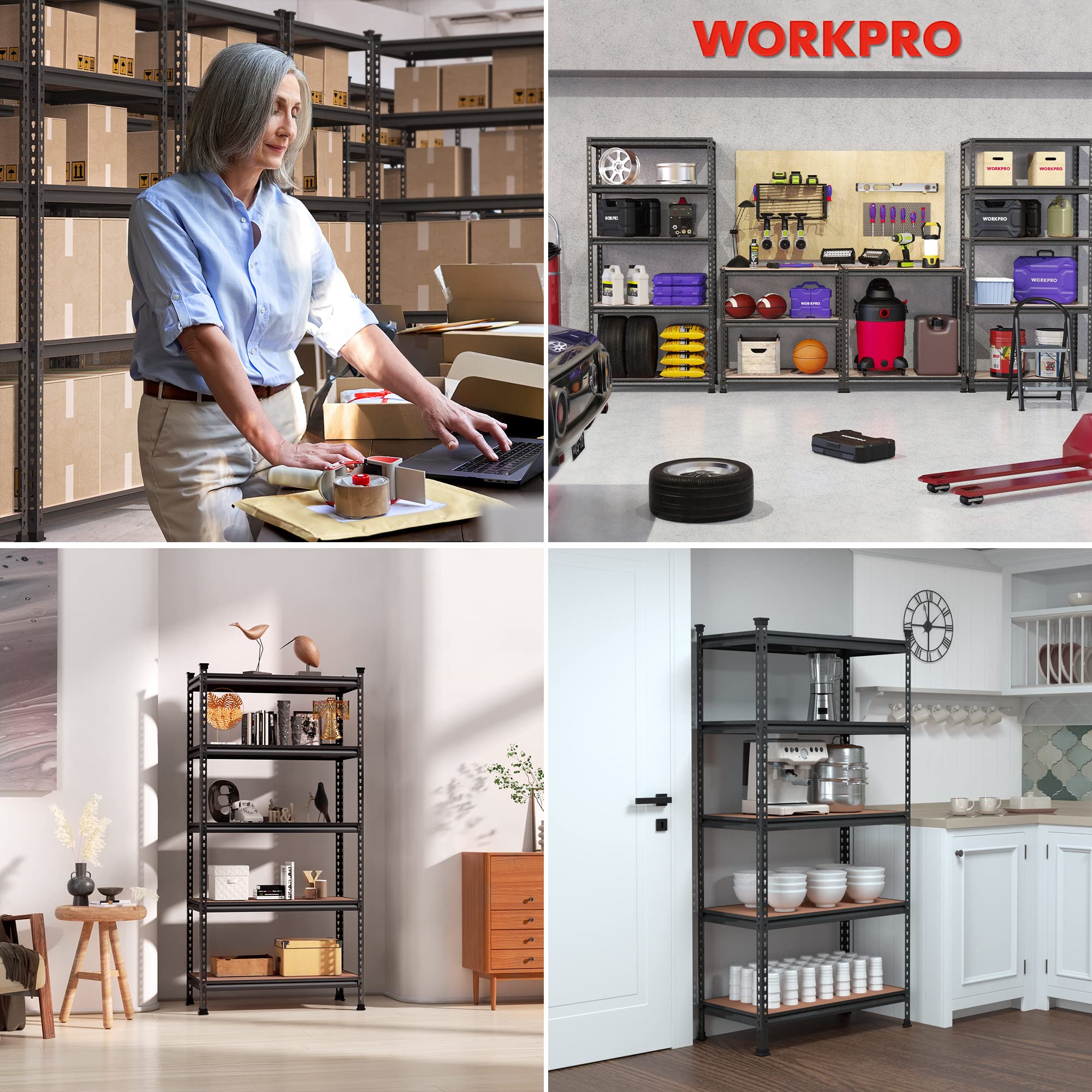 WORKPRO 5-Tier Heavy Duty Metal Storage Shelving Unit - 36