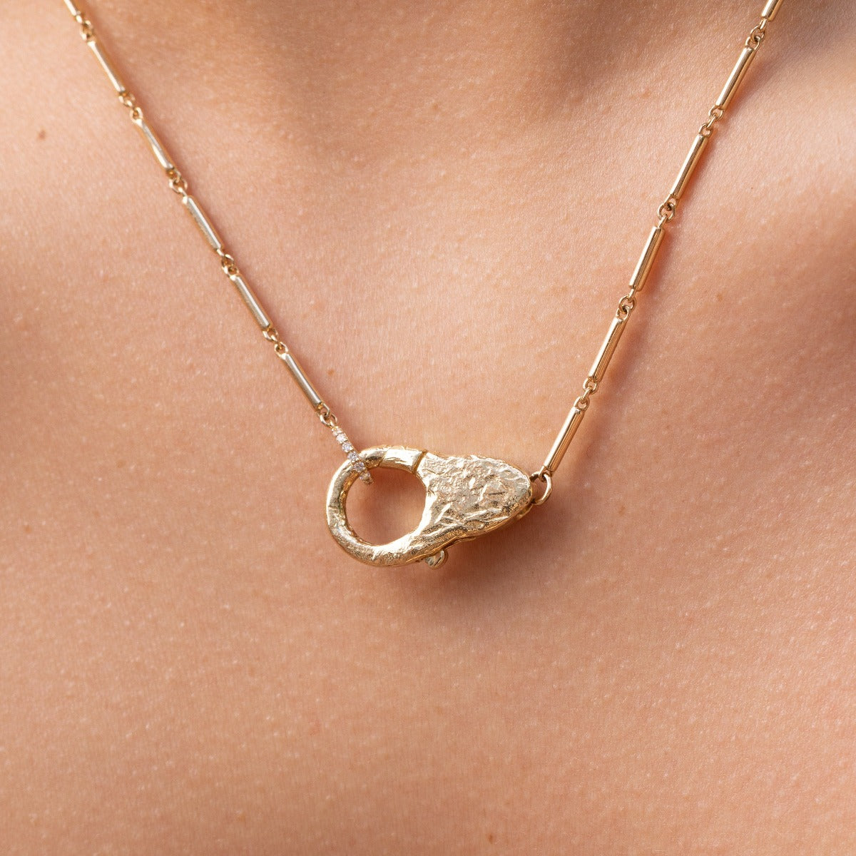 Organic Lock Necklace - Handmade Sterling Silver Jewelry for Women, Unique Gift for Her - Perfect for Valentine's Day, Anniversary & Everyday Wear