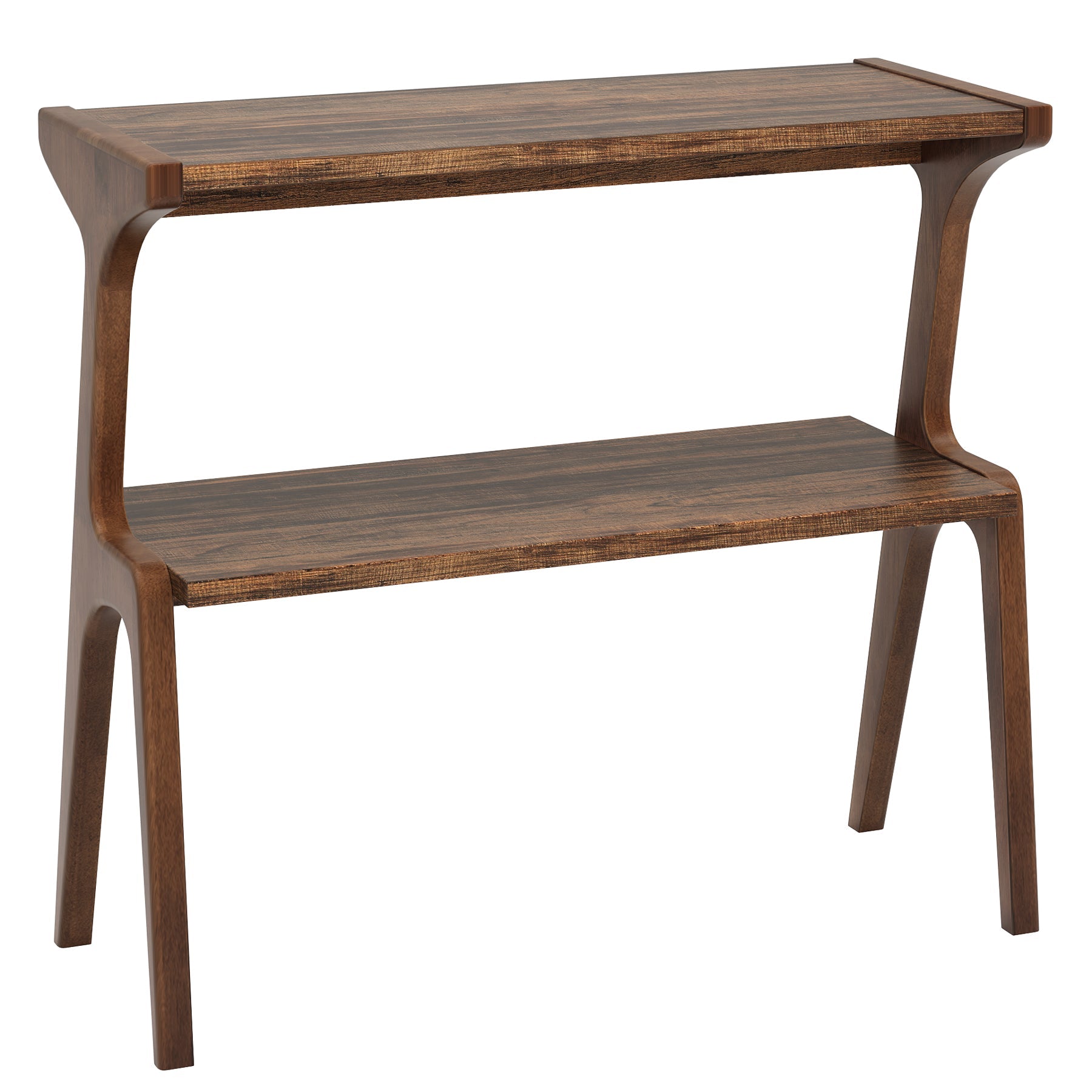 2 Tier End Table with Storage Shelf - Slim Sofa Side Table for Living Room, Bedroom, or Office - Modern & Space-Saving Design