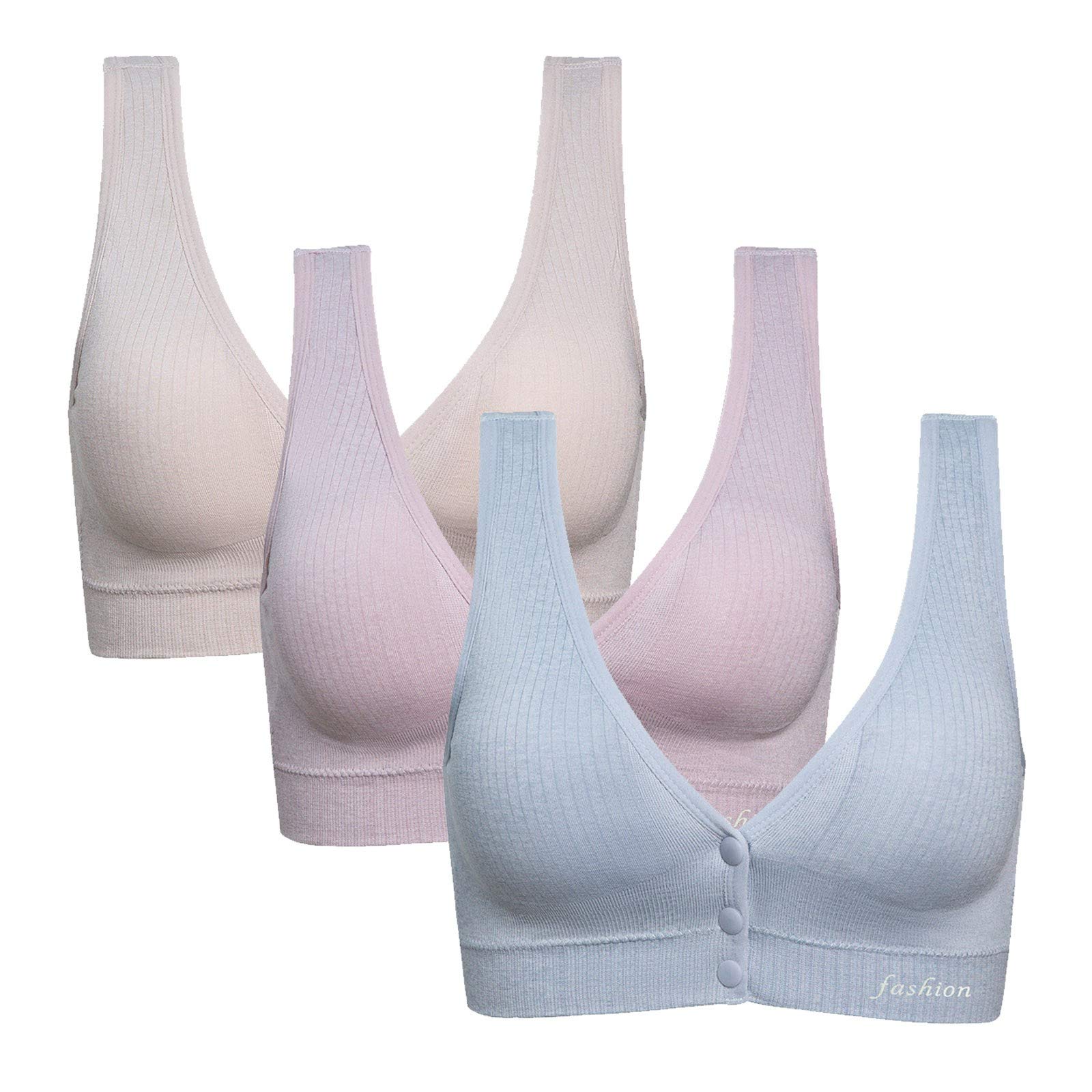 **Maternity Nursing Bras for Women - 3 Pack Seamless Comfort Nursing & Sports Bra - Soft Support for Pregnancy & Breastfeeding - Perfect for Yoga, Gym & Daily Wear**
