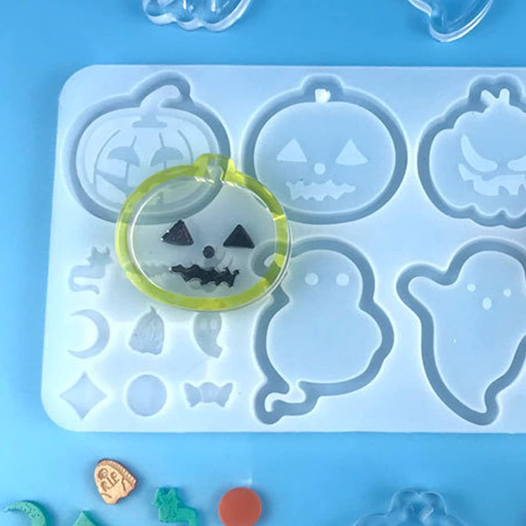 Epoxy Resin Halloween Quicksand Silicone Mold - DIY Jewelry Keychain Pendant Craft Making Kit for Resin Art, Halloween Decorations - Perfect for DIY Gifts, Cosplay Accessories & Home Decor