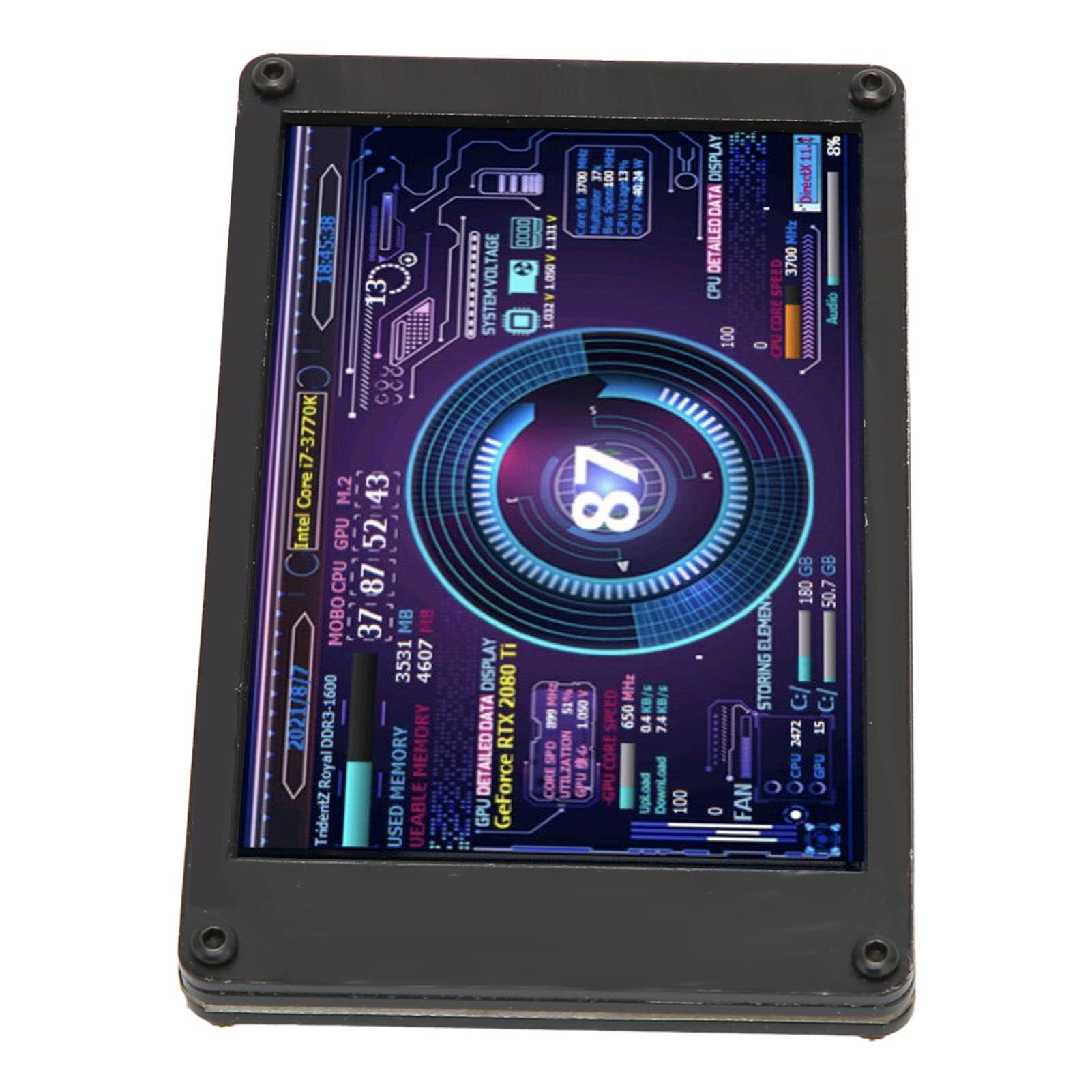 KIMISS 3.5 Inch IPS USB Mini Screen - PC CPU Temperature Monitor & RAM Data Display - Portable Computer Hardware Diagnostic Tool for Gaming Rigs, Workstations, and Server Monitoring