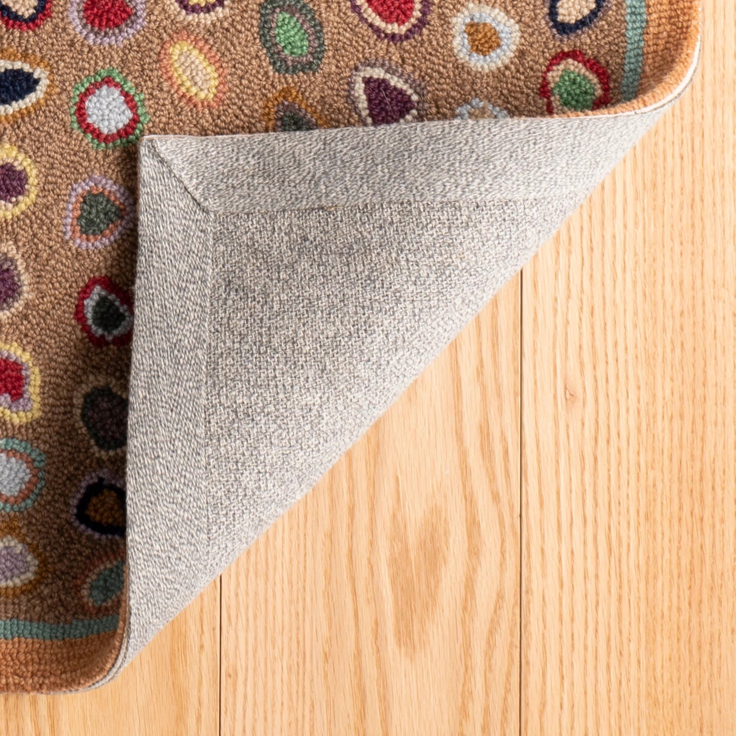 Premium Handmade Cat's Paw Micro Hooked Wool Rug - Soft Brown Natural Fiber Floor Mat for Living Room, Bedroom & Nursery Decor