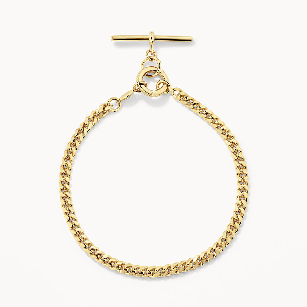Gold Fob Curb Chain Bracelet for Women - Vintage Style Adjustable Link Bracelet for Everyday Wear, Gift Giving & Special Occasions