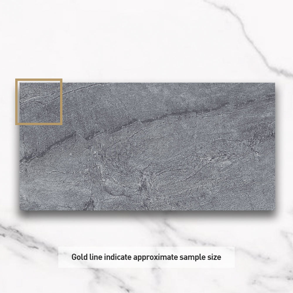 Mondial Grey 300x600mm Stone Look Lappato Porcelain Tile - Premium Floor & Wall Tile for Bathroom, Kitchen & Living Room