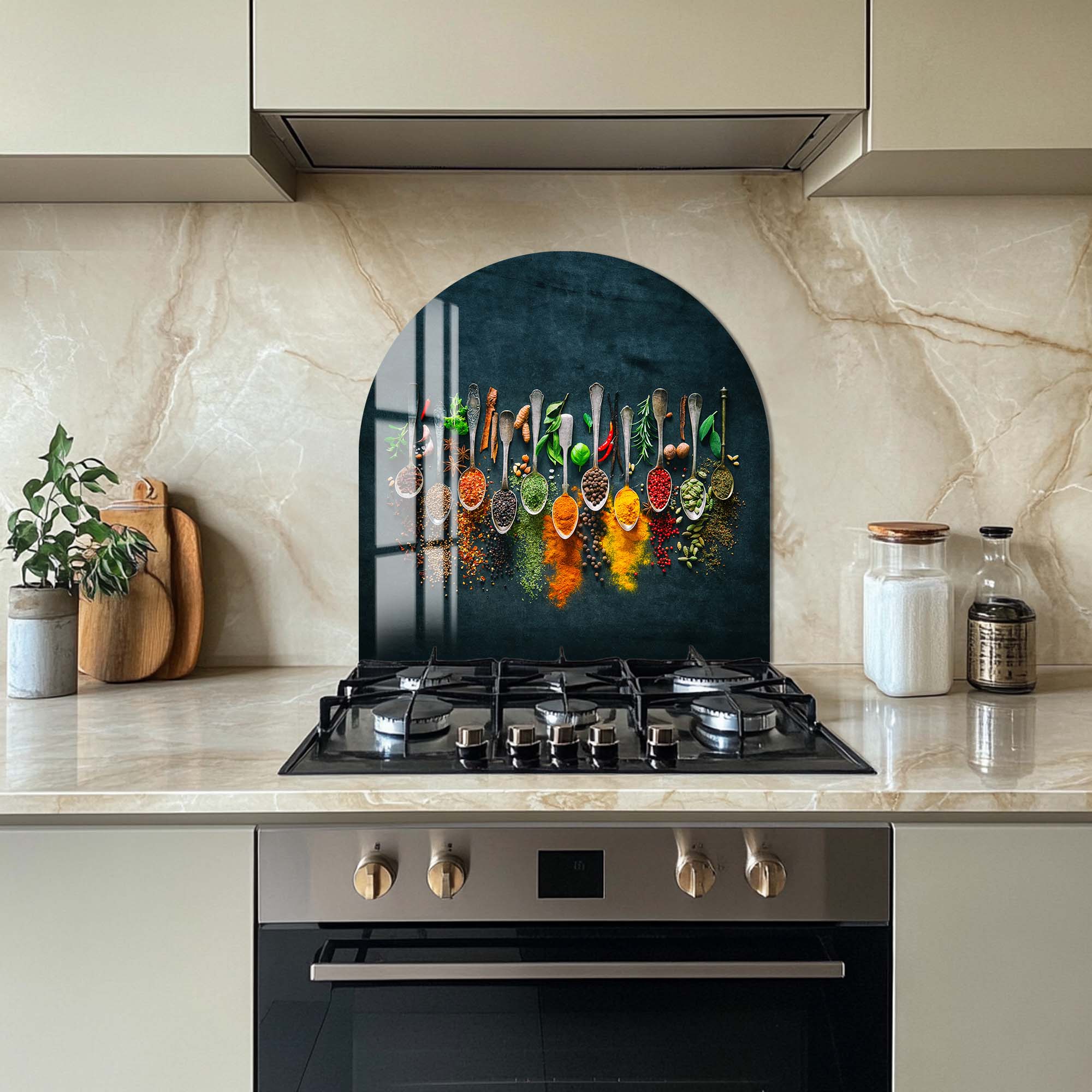 Premium Glass Splashback for Kitchen - Heat & Stain Resistant Backsplash Panel - Perfect for Modern Home Cooking & Baking (60x90cm)