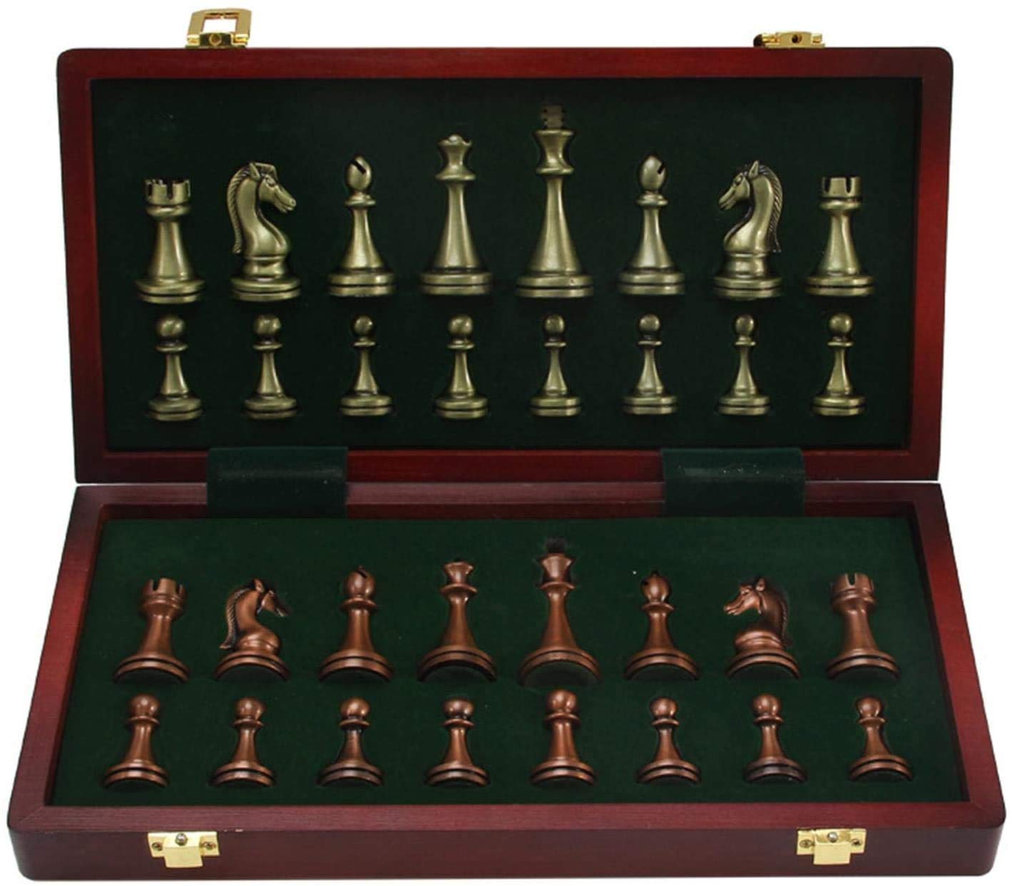Premium Metal Chess Set with Wooden Board & Storage - International Standard Chess Pieces for Kids & Adults | Classic Strategy Board Game for Home, Office & Gifts