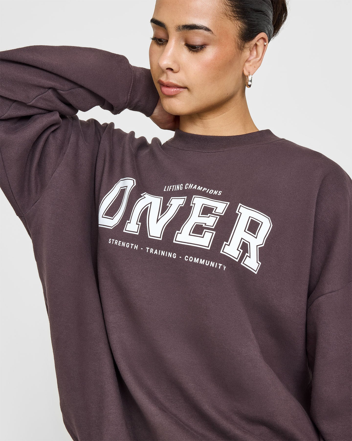 Mid Weight Printed Logo Sweatshirt for Men & Women | Soft & Comfortable Umber Brown Pullover | Perfect for Casual Wear, Gym & Lounge