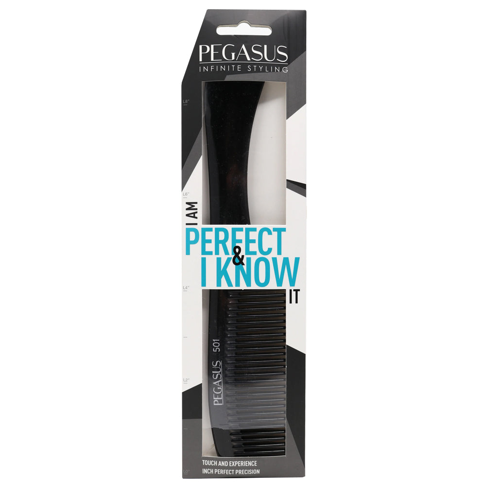 Pegasus 501 Styling & Detangling Comb - Wide Tooth Rake Comb for Thick Hair - Perfect for Wet Hair, Curly Hair & Salon Styling