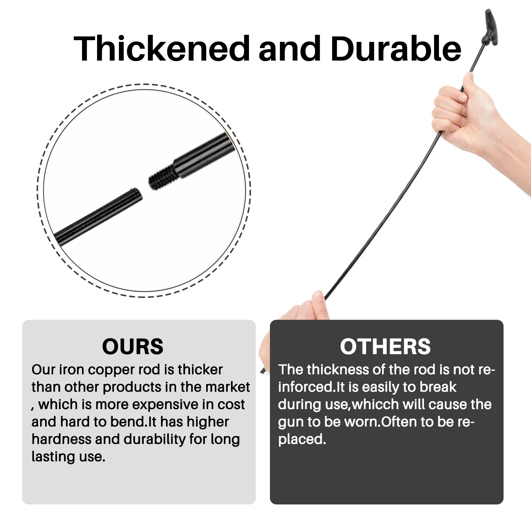 BOOSTEADY Pro Universal Gun Cleaning Kit - High-End Brass Brushes, Mops, Jags & Reinforced Rods for Handguns, Shotguns & All Firearms | Perfect for Home Maintenance, Hunting & Range Shooting