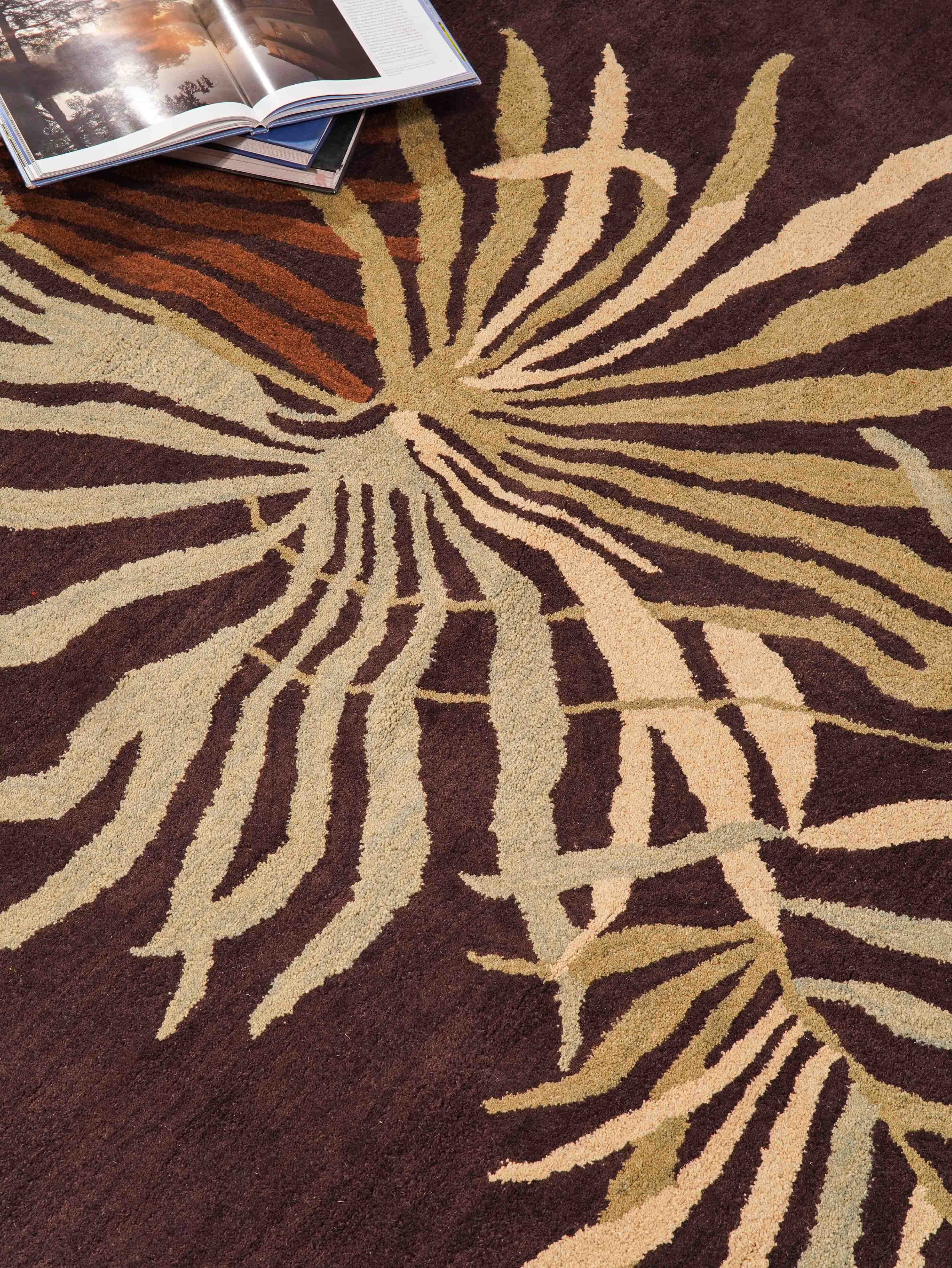 Bougainvillea Hand Tufted Rug - Soft Bohemian Area Rug for Living Room, Bedroom, Nursery - Non-Slip Floral Design Home Decor
