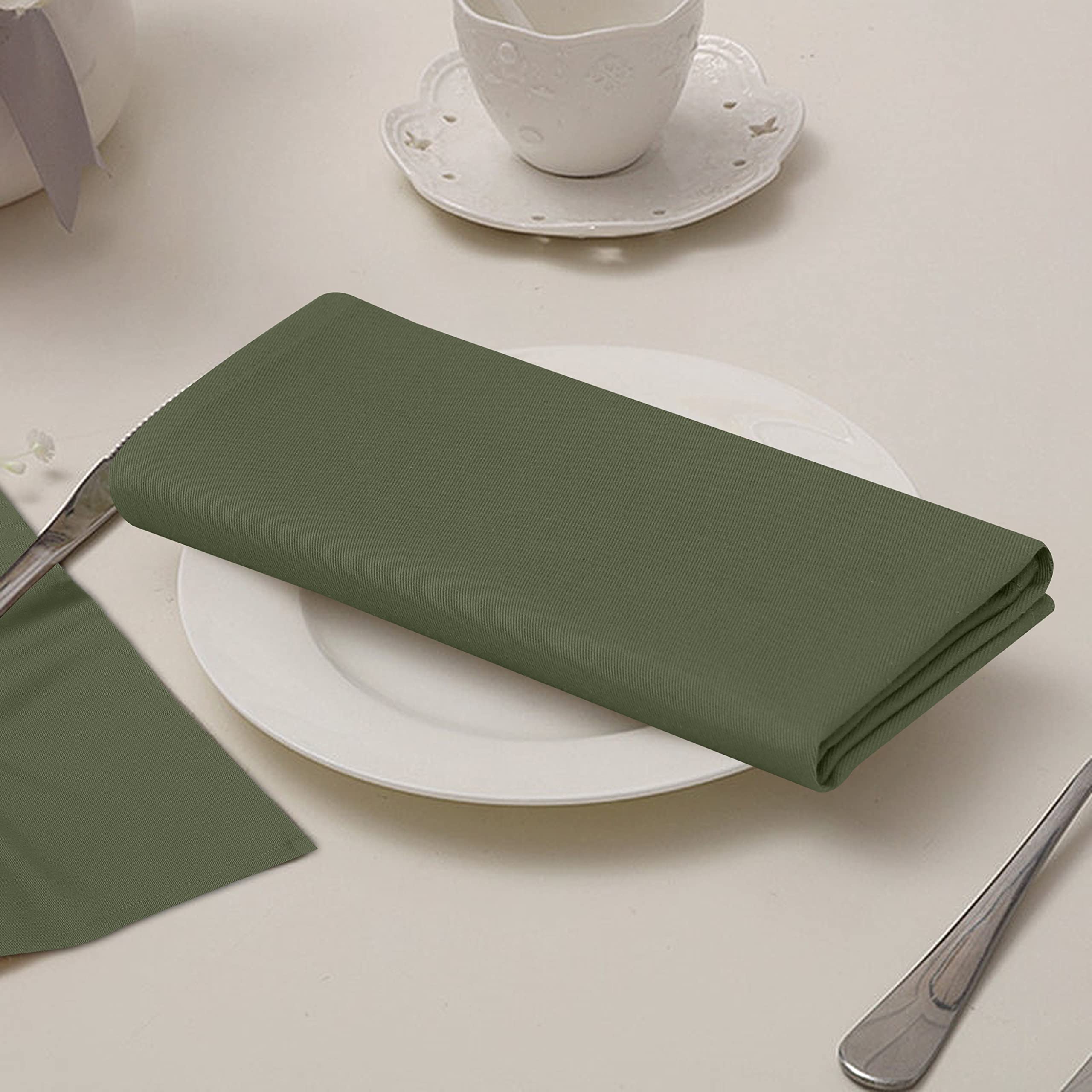 Ruvanti 12-Pack Premium Cotton Blend Cloth Napkins 18x18 Inches - Soft, Durable & Absorbent Washable Dinner Napkins for Restaurants, Weddings, Parties & Everyday Use - Perfect for Fine Dining, Casual Meals & Special Events (Martini Olive Design)