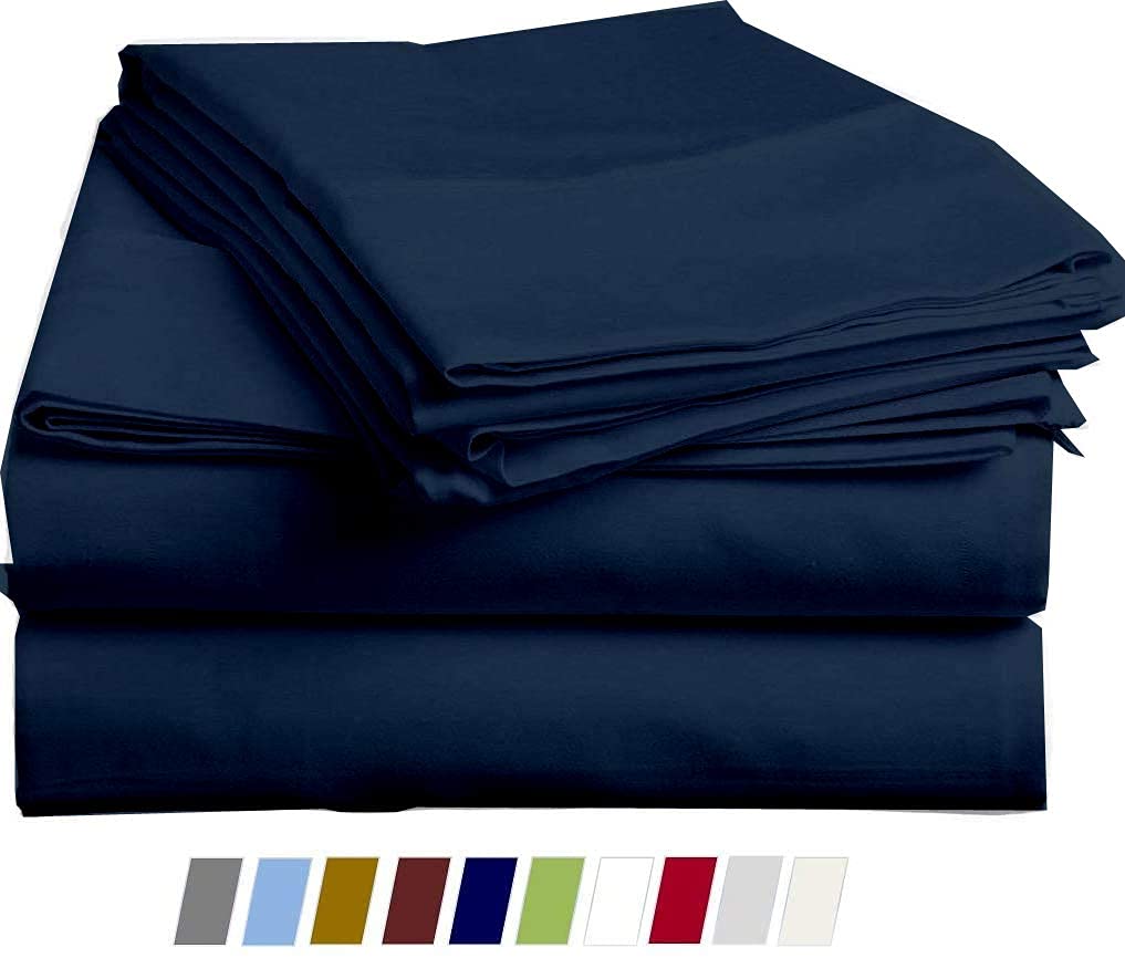 Extra Deep Pocket Sheets 7-Piece Set - Split King Size Cotton Sheets for 18-24 Inch High Mattress | Soft & Breathable Sage Green Bedding for Comfortable Sleep