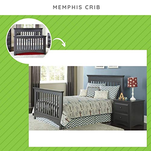 Full-Size Conversion Kit Bed Rails for Baby's Dream & Cocoon Cribs - Slate Gray Safety Guardrails | Perfect for Toddler Beds, Daycare Centers & Nursery Room Safety