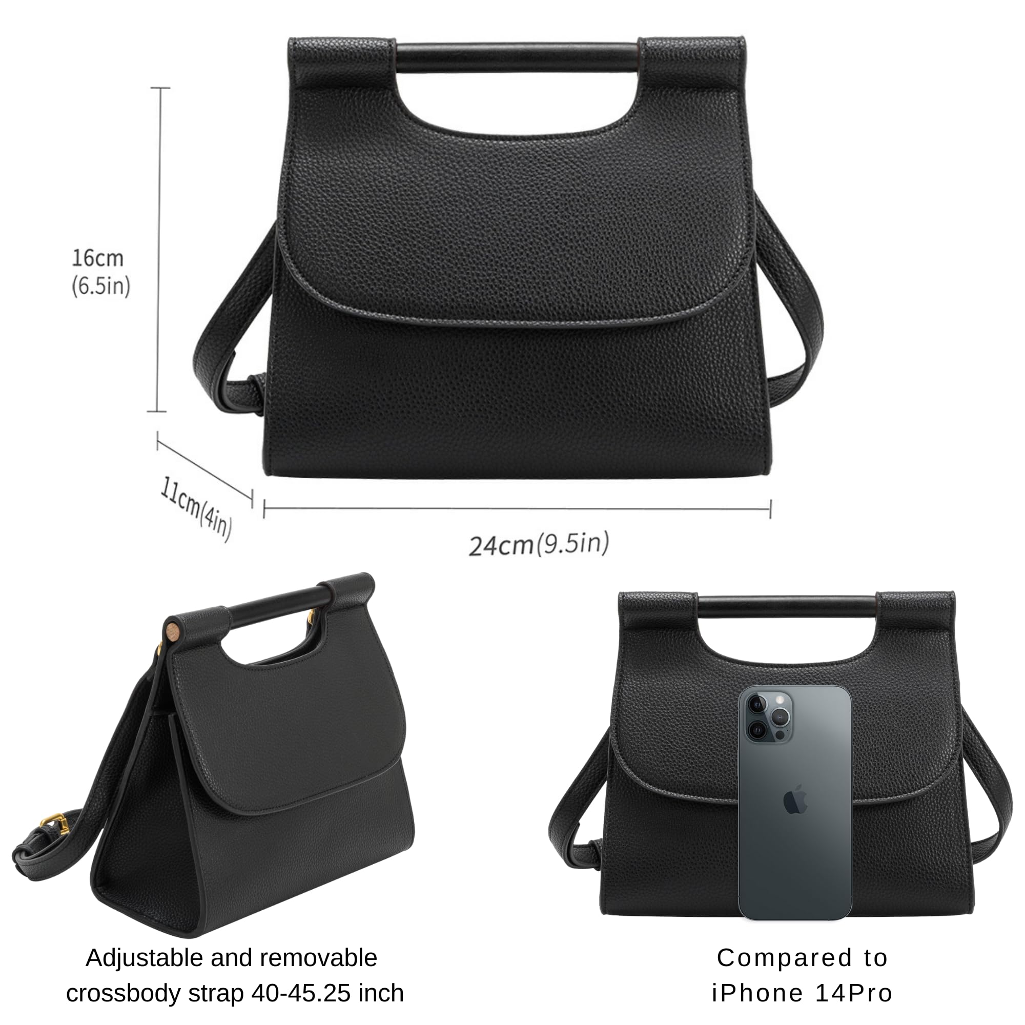 Melie Bianco Nancy Vegan Leather Crossbody Bag - Handmade Recycled Luxury Purse for Women - Perfect for Work, Travel & Everyday Use