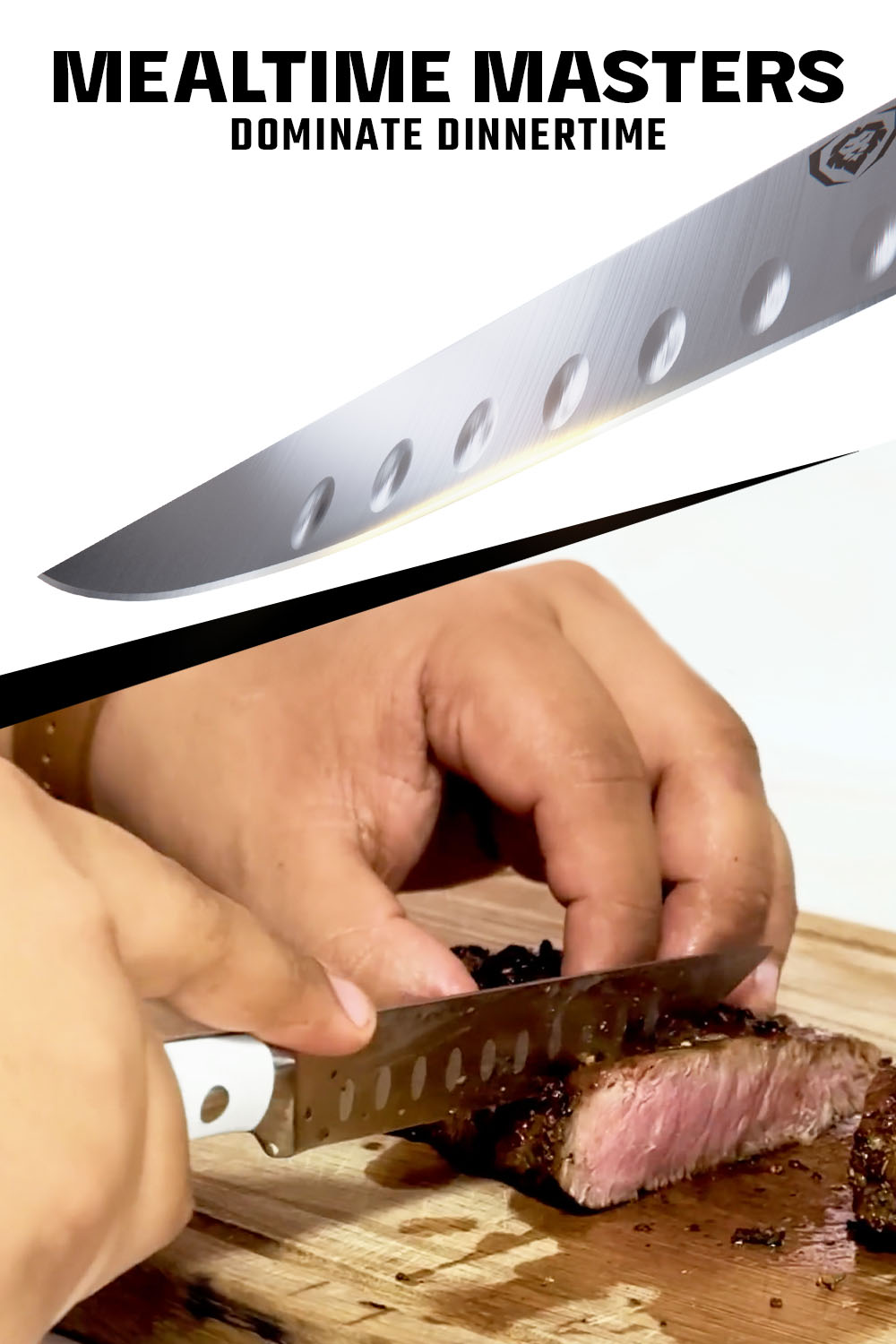 4-Piece Straight Edge Steak Knife Set with White ABS Handles - Dalstrong Gladiator Series | Premium Steak Knives for Home Dining, BBQ & Restaurant Use