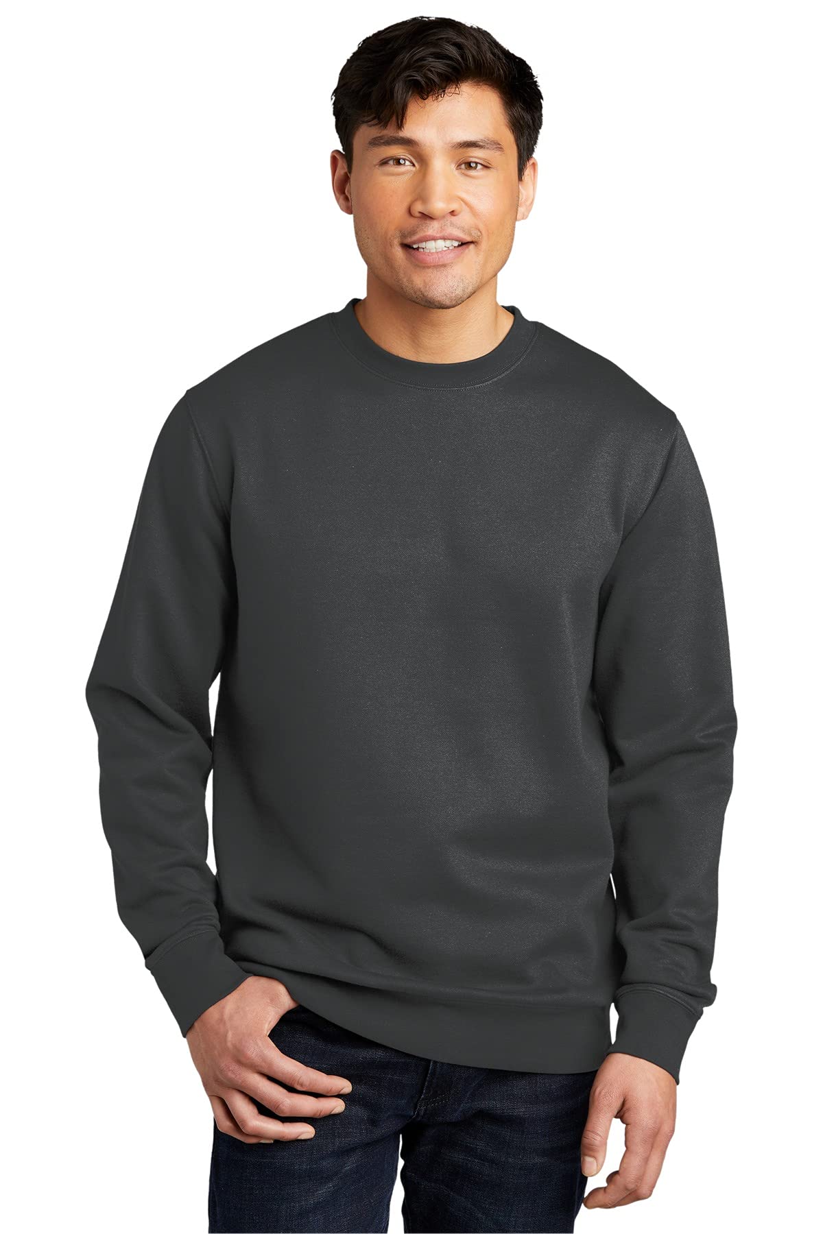 District V.I.T. Fleece Crew Sweatshirt DT6104 - Charcoal Gray - XX-Large - Soft & Warm Pullover for Men - Perfect for Outdoor Activities, Gym & Casual Wear