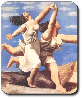 Picasso Art Plates Mouse Pad - Two Women Running Design - Non-Slip Rubber Base for Office & Gaming Desks - Perfect for Computer Workstations, Home Offices, and Gaming Setups