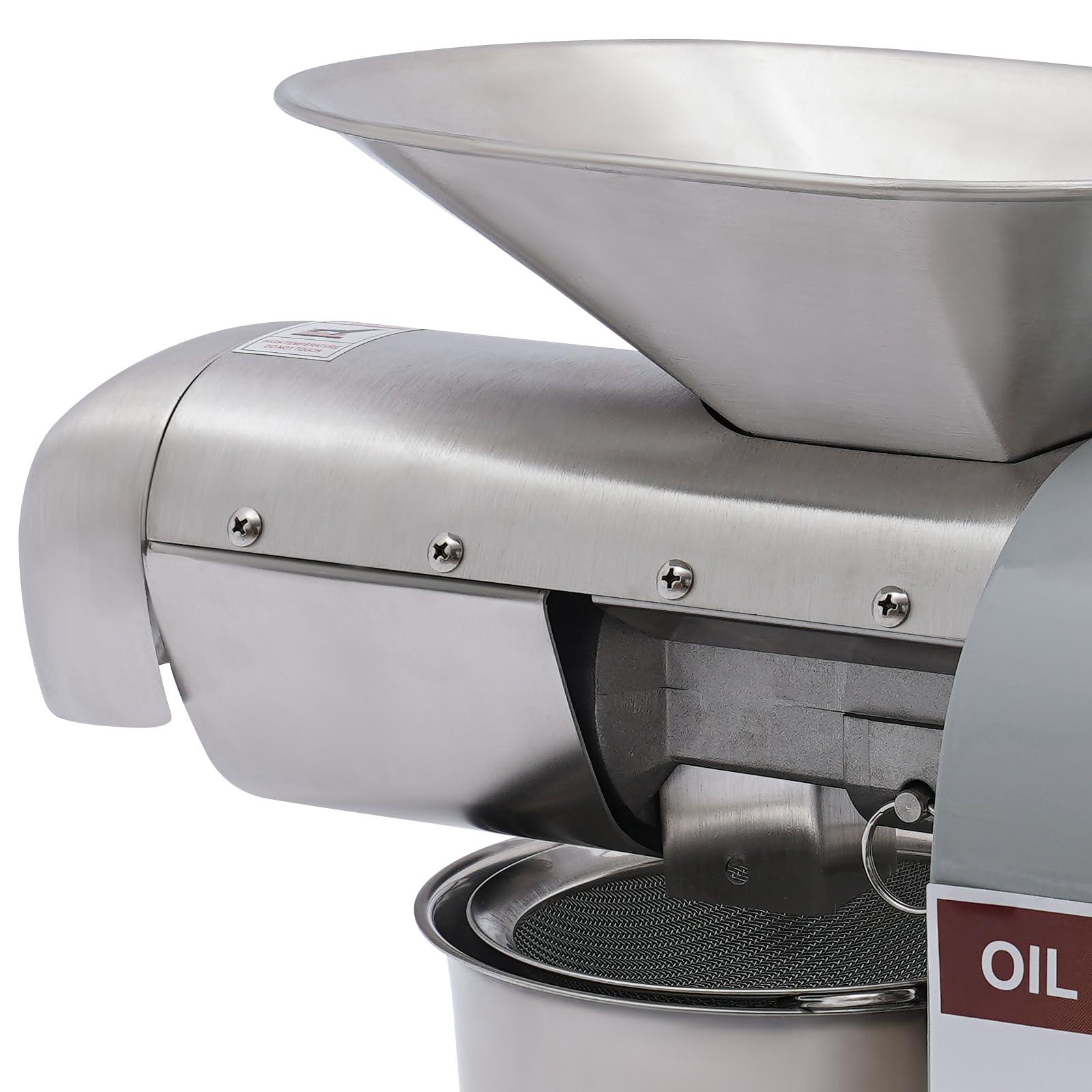 1800W Electric Oil Press Machine - Automatic Oil Extractor for Home & Commercial Use - Stainless Steel Oil Press for Nuts, Walnuts, Linseed, Peanuts & Sesame Seeds - Adjustable Temperature - Perfect for Healthy Cooking, DIY Essential Oils & Small Business Production