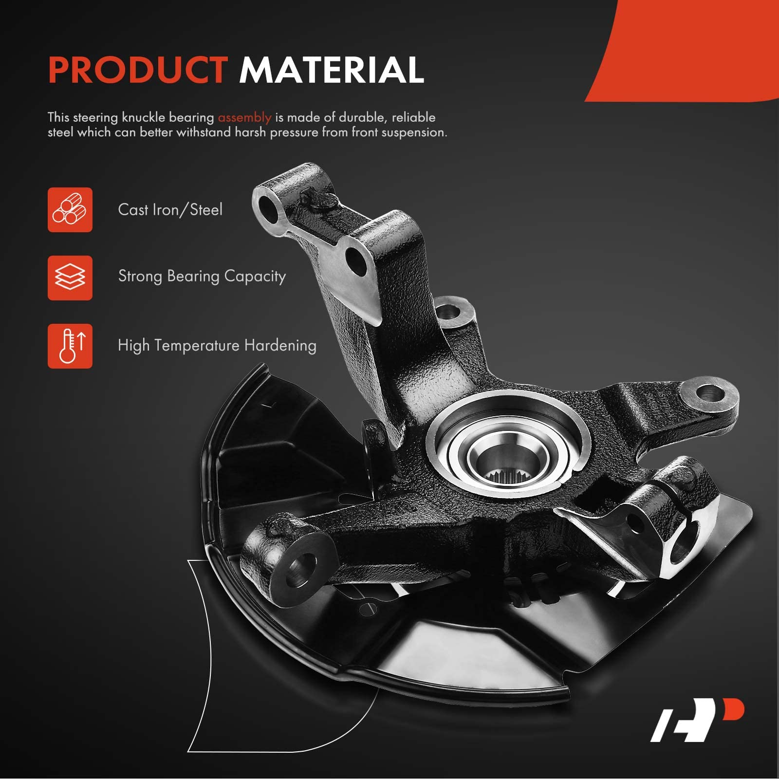 Premium Left Front Steering Knuckle & Wheel Bearing Hub Assembly for 2007-2012 Mazda CX-7 & 2007-2015 CX-9 - Driver Side Replacement Part - Perfect for Smooth Steering & Wheel Alignment Repair