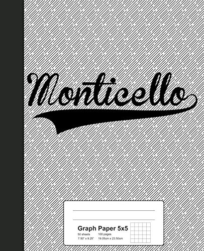 5x5 Graph Paper Notebook - MONTICELLO Premium Grid Journal for Math, Engineering & Sketching | Weezag 5x5 Grid Paper | Perfect for Students, Architects & Artists