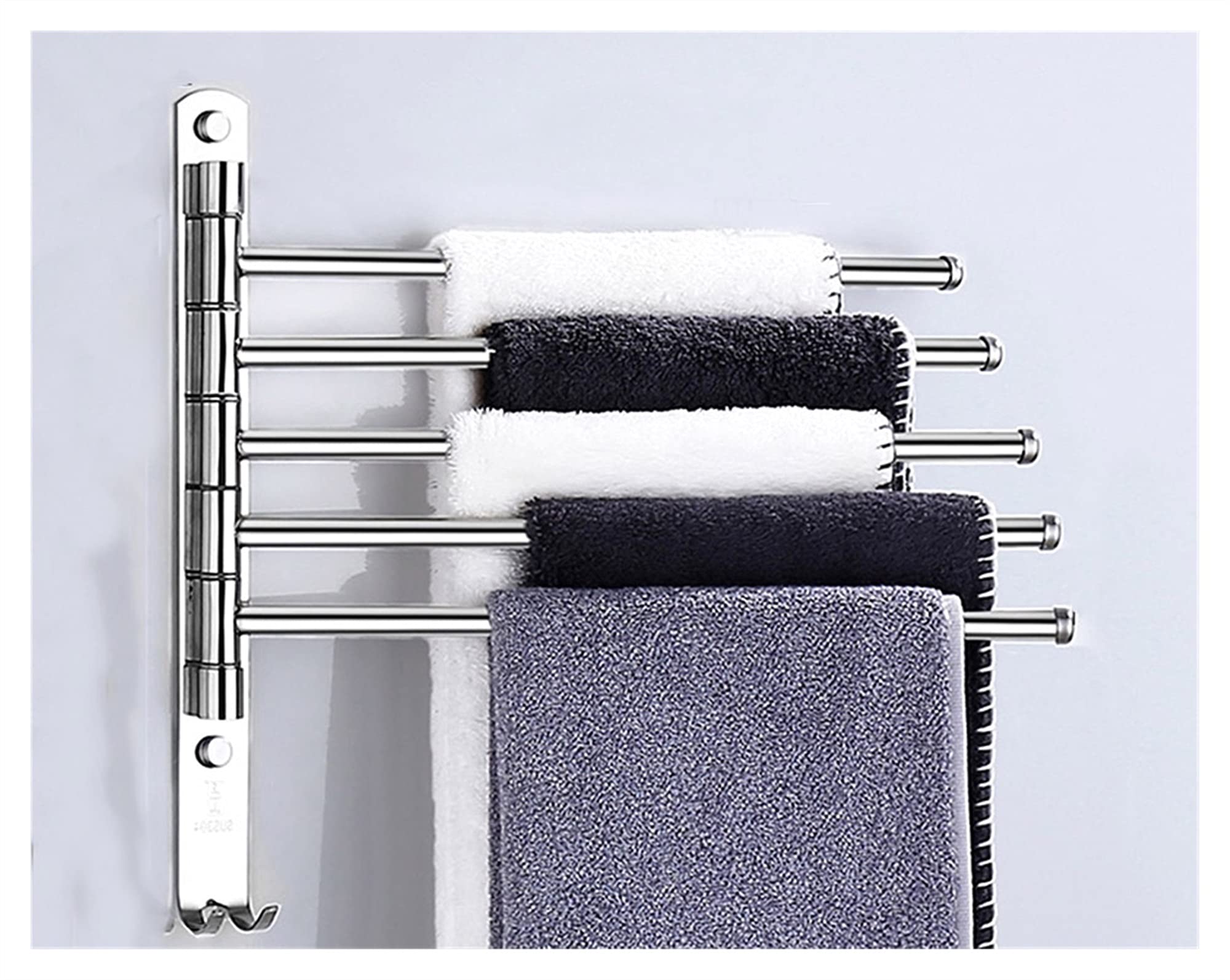 Stainless Steel Rotating Towel Rack - Wall Mounted Swing Towel Bar with Folding Arm for Space Saving | Perfect for Bathroom, Kitchen, RV, Apartment & Tiny Homes | Organize Towels, Robes & Accessories | Great for Modern Homes, Spas, Hotels & Gyms | Ideal for Daily Use, Travel & Home Decor | Durable & Rustproof for Long-Lasting Performance
