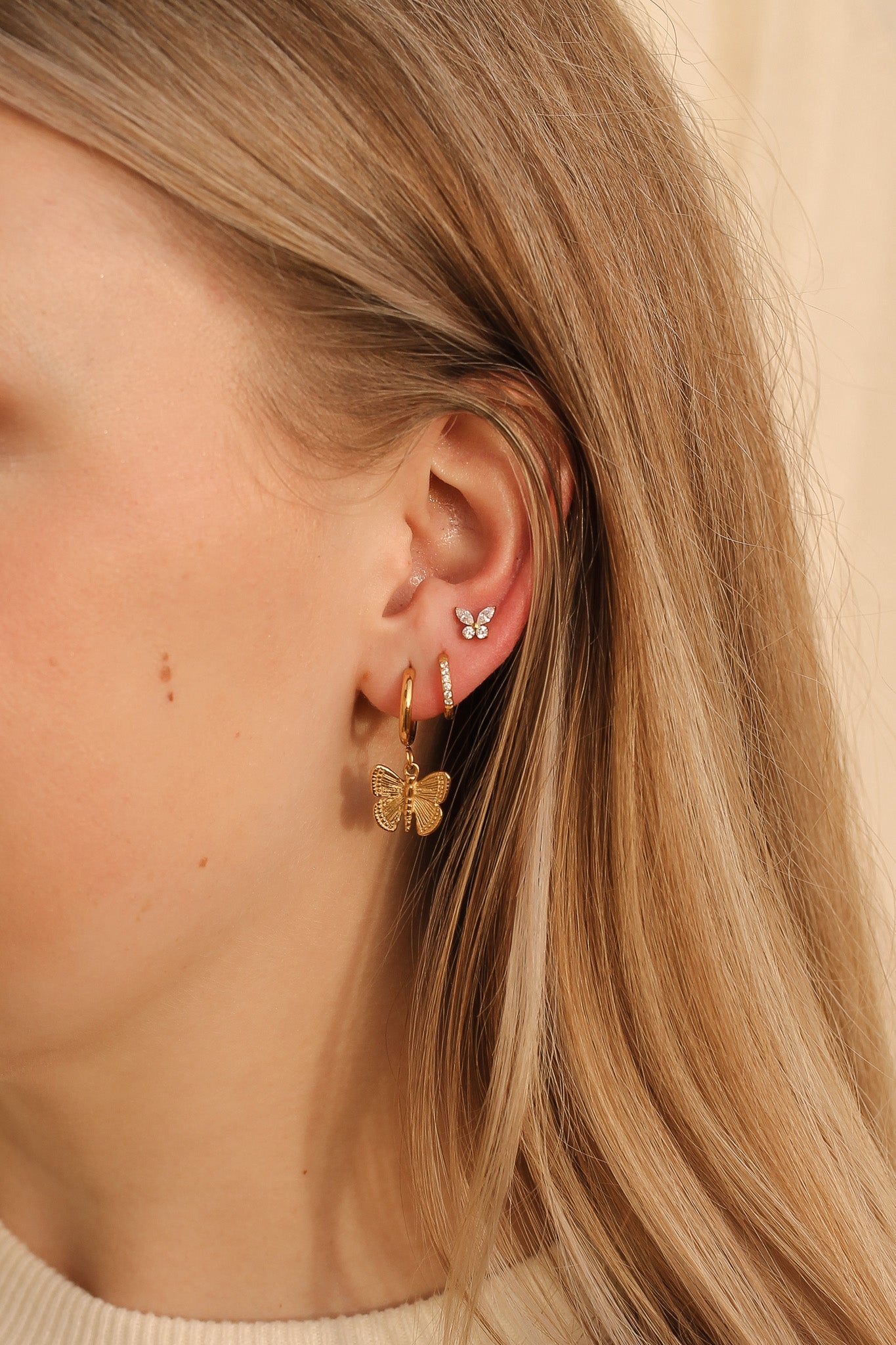 Crystal Butterfly Flat Back Stud Earrings - Elegant & Dainty Jewelry for Women | Perfect for Parties, Weddings & Everyday Wear
